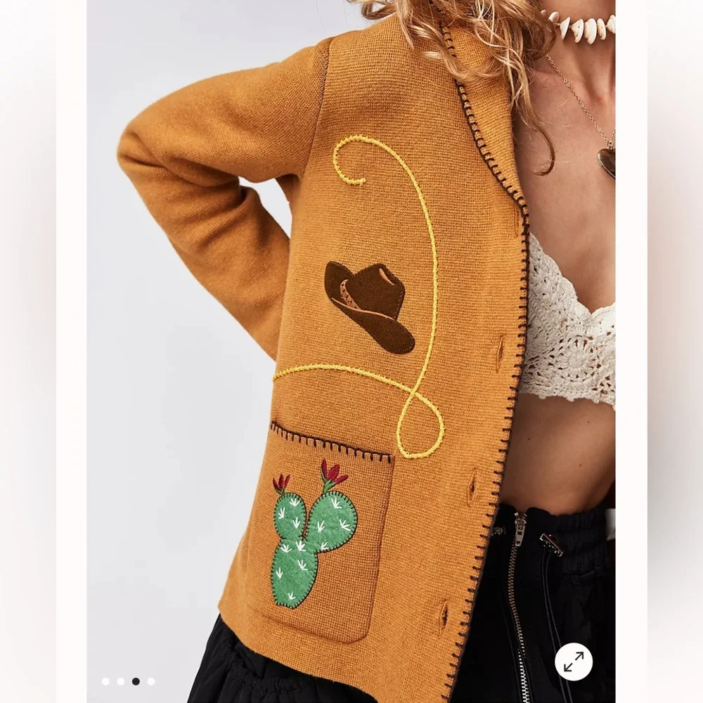 NEW Free People x Pendleton Souvenir Western Cardigan Large - Picture 3 of 10